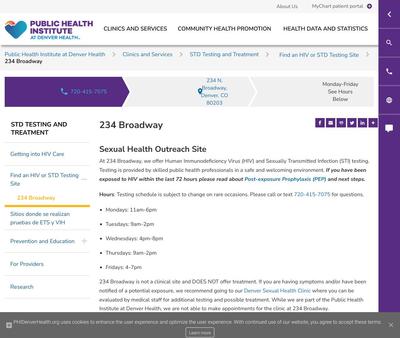 STD Testing at 234 N. Broadway HIV/STD Walk-In Testing