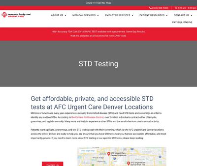 STD Testing at AFC Urgent Care