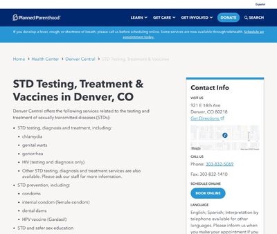 STD Testing at Planned Parenthood Denver
