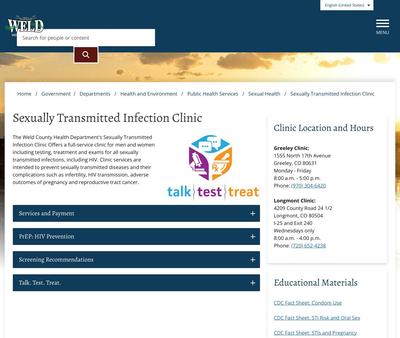 STD Testing at Weld County Health Department