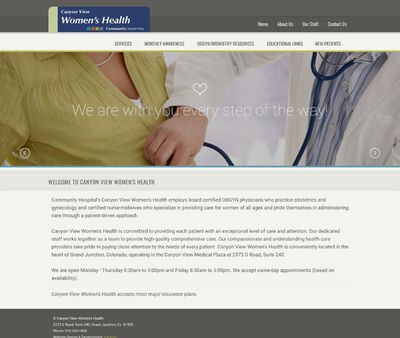 STD Testing at Canyon View Women's Health (formerly Colorado West WomanCare of the Grand Valley)