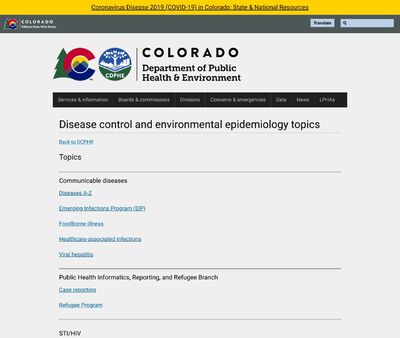 STD Testing at Colorado Department of Public Health and Environment Division of Disease Control and Environmental Epidemiology
