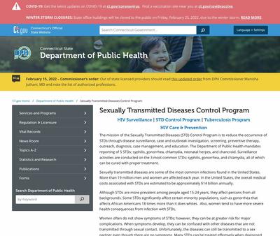 STD Testing at Connecticut Department of Public Health