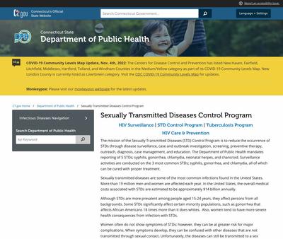 STD Testing at Connecticut Department of Public Health