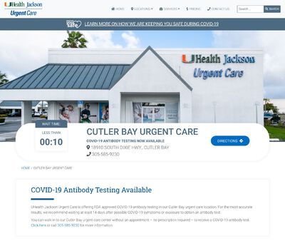 STD Testing at UHealth Jackson Urgent Care - Cutler Bay