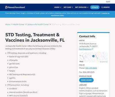 STD Testing at Planned Parenthood Jacksonville