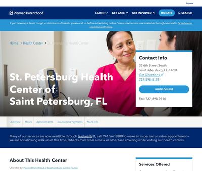 STD Testing at Planned Parenthood – St. Petersburg Health Center of St. Petersburg, FL