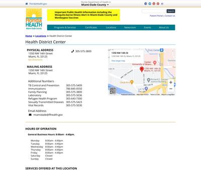 STD Testing at Florida Health - District Center