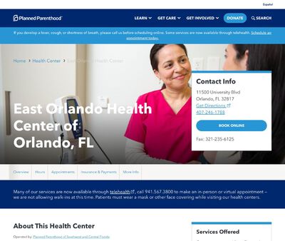 STD Testing at Planned Parenthood of Southwest and Central Florida (East Orlando Health Center)