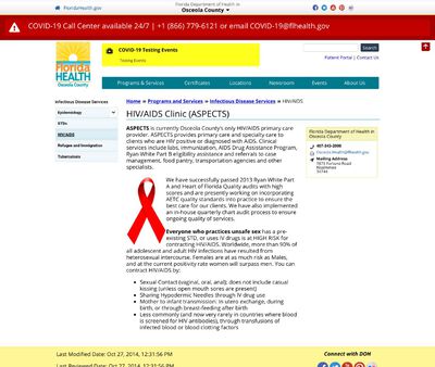 STD Testing at ASPECTS -Florida Department of Health in Osceola County