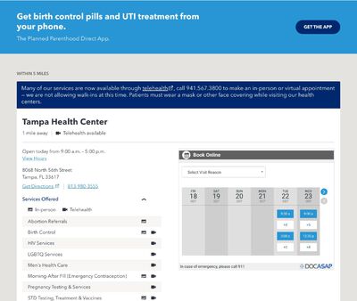 STD Testing at Planned Parenthood of Southwest and Central FloridaTampa Health center