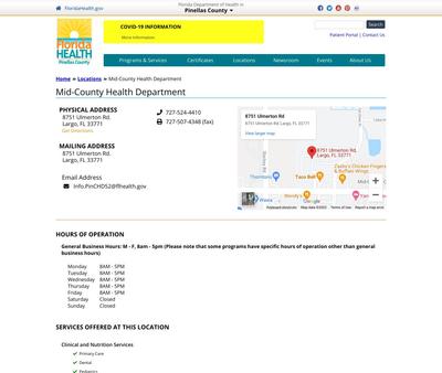 STD Testing at DOH-Pinellas Mid County Health Department