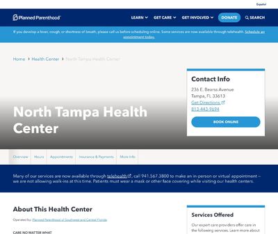 STD Testing at North Tampa Health Center