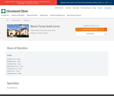 STD Testing at Cleveland Clinic Florida - Weston Family Health Center