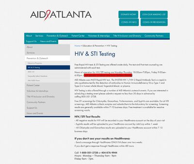 STD Testing at AID Atlanta