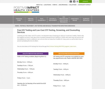 STD Testing at Positive Impact Health Centers