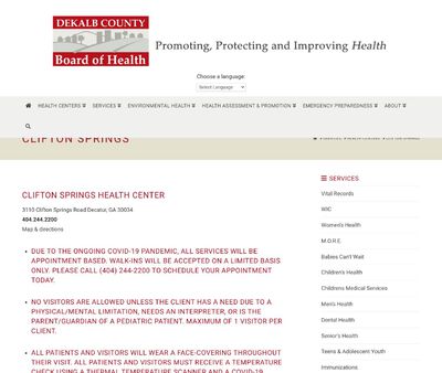 STD Testing at DeKalb County Board of Health (Clifton Springs Health Center)