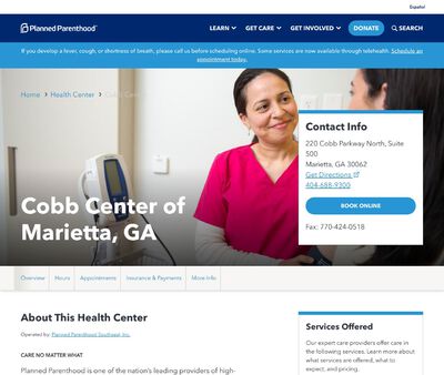 STD Testing at Planned Parenthood Southeast Incorporated (Cobb Center)