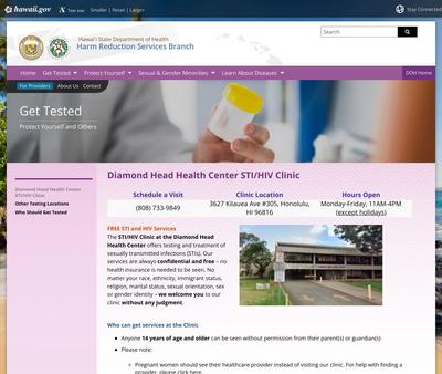 STD Testing at Diamond Head Health Center STD/HIV Clinic