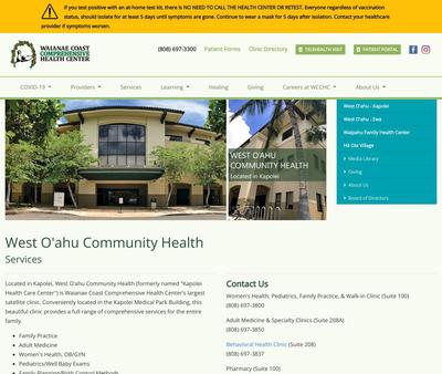 STD Testing at West Oʻahu Community Health