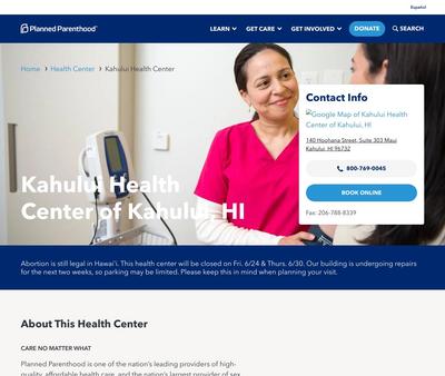 STD Testing at Planned Parenthood-Kahului Health Center