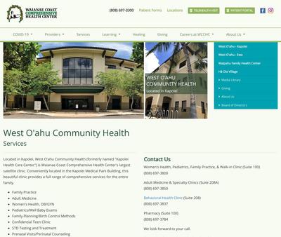 STD Testing at West Oʻahu Community Health