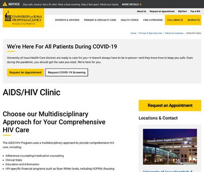 STD Testing at University of Iowa Hospitals and Clinics (AIDS/HIV Clinic)