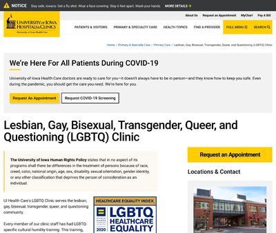 STD Testing at University of Iowa Hospitals and Clinics (University of Iowa LGBTQ Clinic)