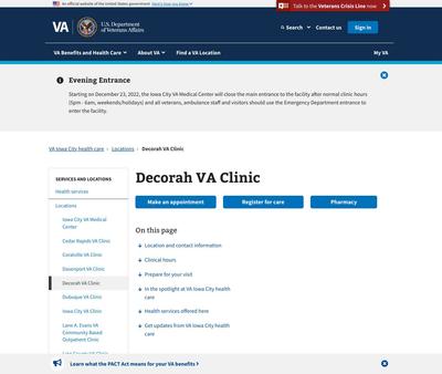 STD Testing at Decorah VA Clinic