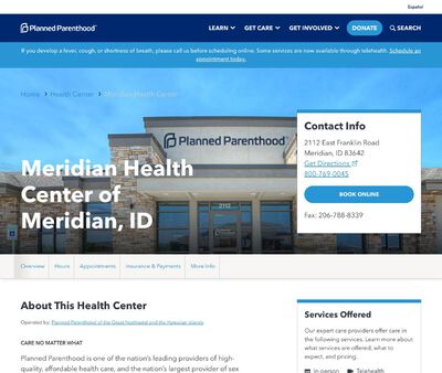 STD Testing at Planned Parenthood - Meridian Health Center of Meridian, ID