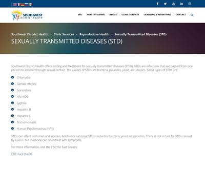 STD Testing at Southwest District Health