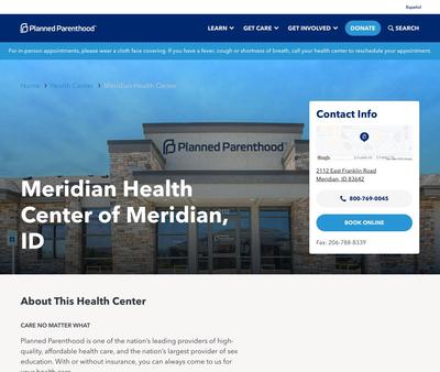 STD Testing at Planned Parenthood Meridian Health Center