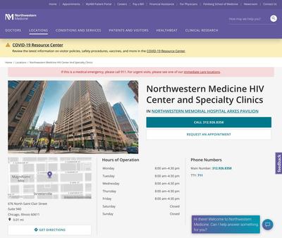 STD Testing at Northwestern Medicine HIV Center and Specialty Clinic