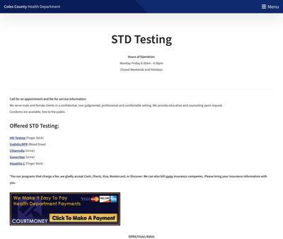 STD Testing at Coles County Health Department