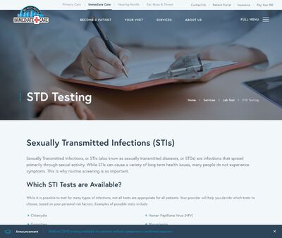 STD Testing at Michigan Avenue Urgent Care
