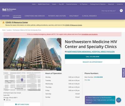STD Testing at Northwestern Medicine HIV Center and Specialty Clinics