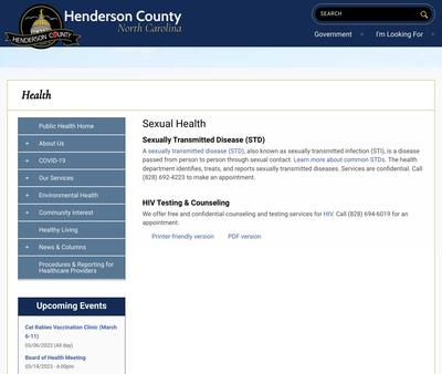 STD Testing at Henderson County Health Department