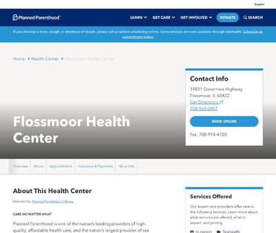 STD Testing at Planned Parenthood - Flossmoor Health Center