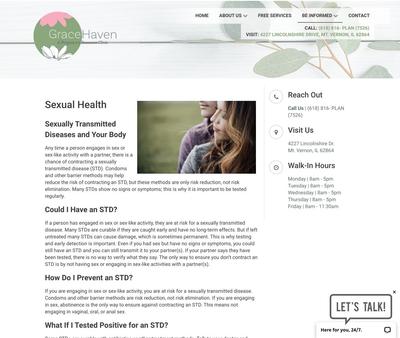 STD Testing at GraceHaven: A Pregnancy Resource Clinic