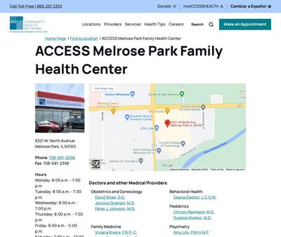 STD Testing at Access Melrose Park Family Health Center