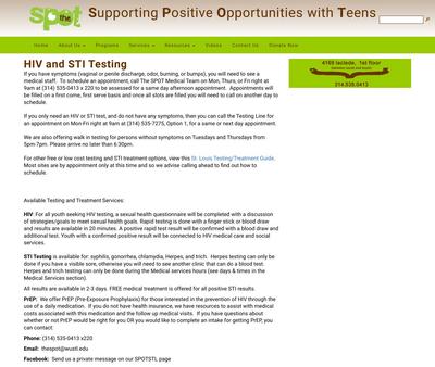 STD Testing at The SPOT Youth Center