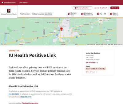 STD Testing at IU Health Positive Link - United Way Building