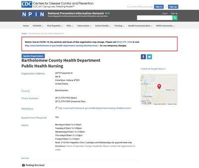 STD Testing at Bartholomew County Health Department