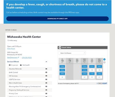 STD Testing at Planned Parenthood Health Center of Elkhart, IN