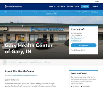 STD Testing at Planned Parenthood-Gary Health Center of Gary, IN