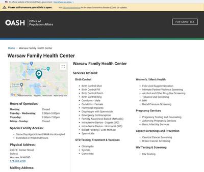 STD Testing at Warsaw Family Health Center