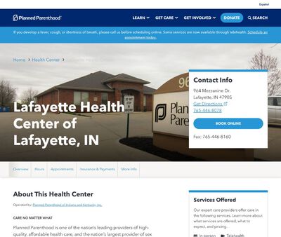 STD Testing at Lafayette Health Center of Lafayette, IN