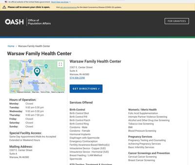 STD Testing at Warsaw Family Health Center