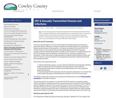 STD Testing at Cowley County Health Department