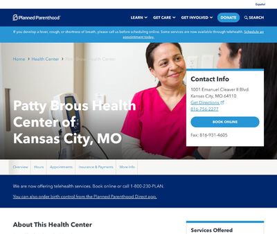 STD Testing at Planned Parenthood of Patty Brous Health Center of Kansas City, MO